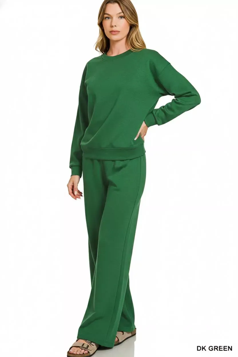 Zenana Scuba Crewneck Pullover and Pants Set sold by Charming Charlie product image thumbnail 2