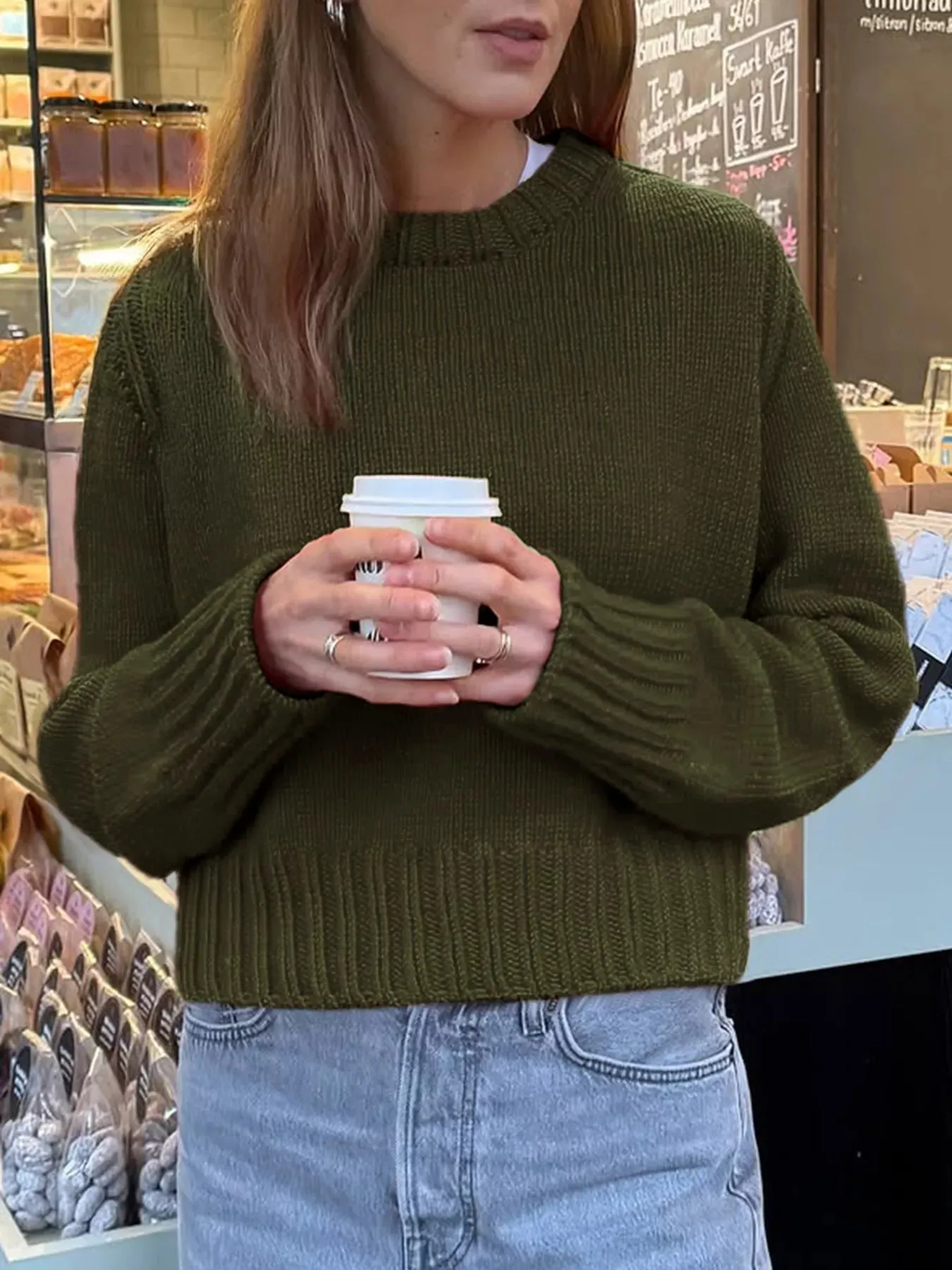 Ribbed Round Neck Sweater sold by Charming Charlie product image thumbnail 4