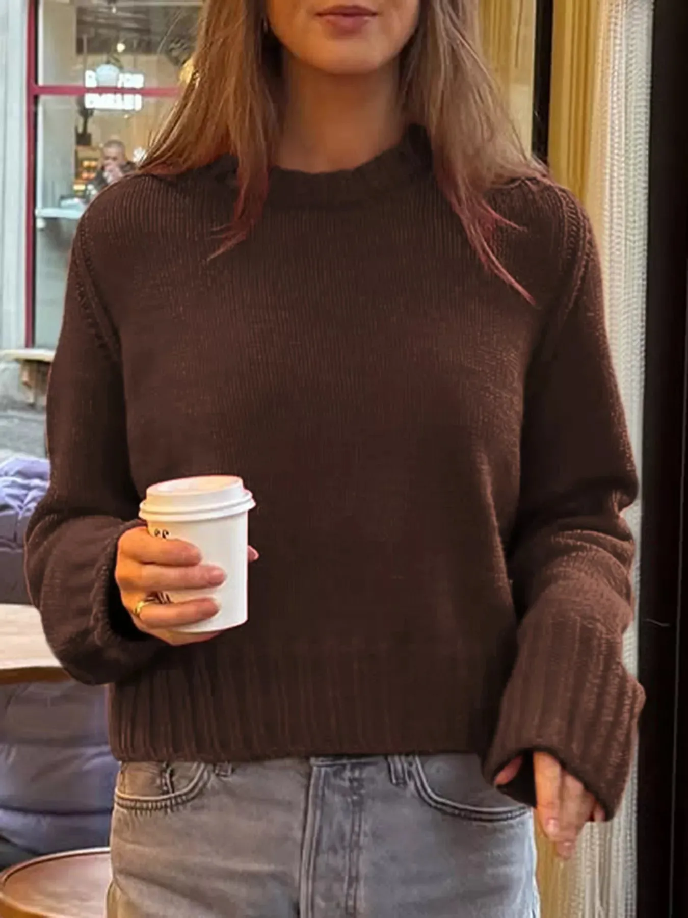 Ribbed Round Neck Sweater sold by Charming Charlie