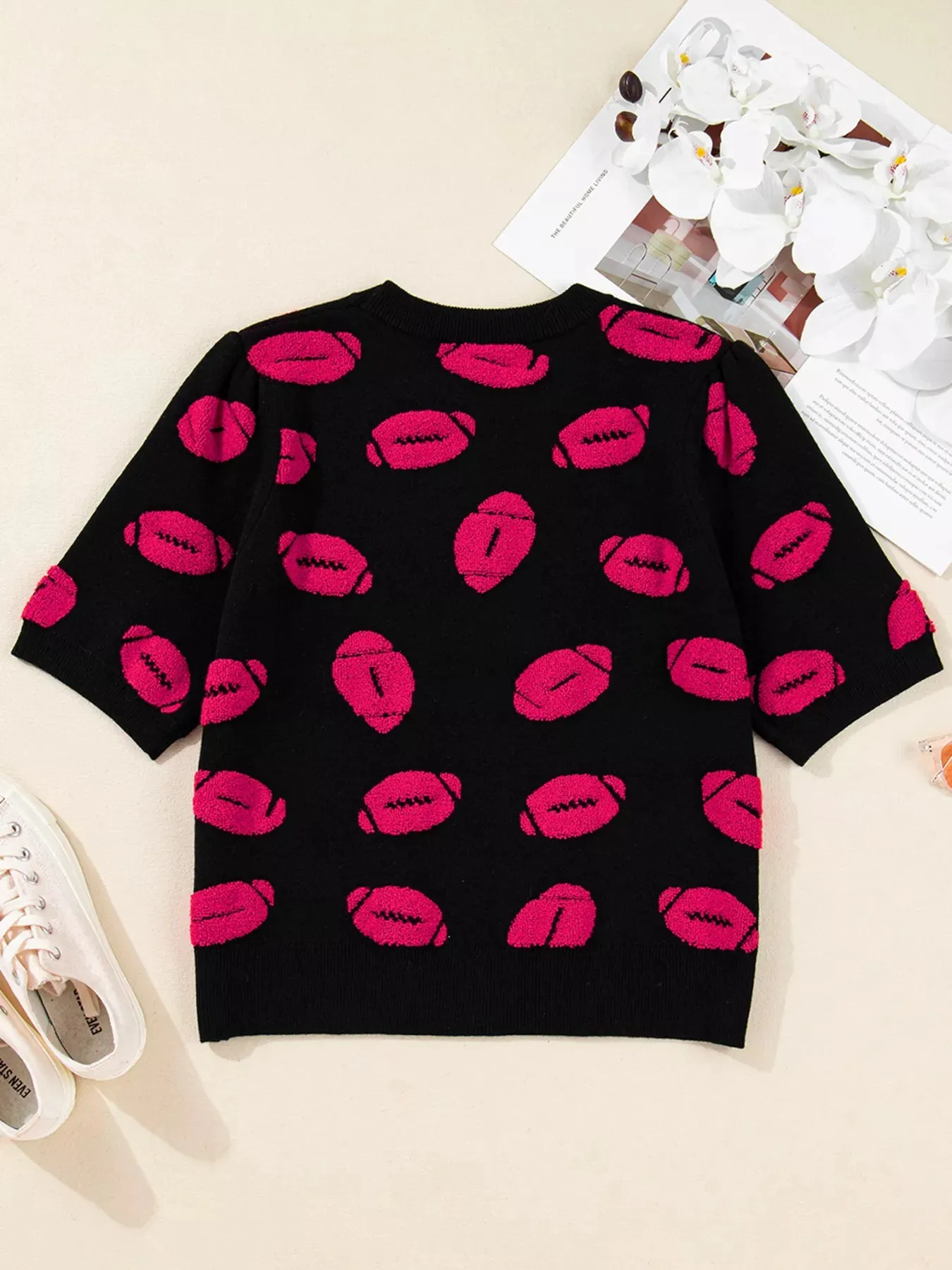 Casual Knit Short Sleeve Sweater sold by Charming Charlie product image thumbnail 3