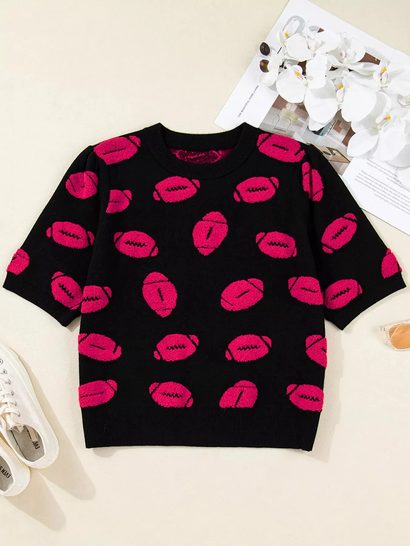 Casual Knit Short Sleeve Sweater sold by Charming Charlie product image thumbnail 4