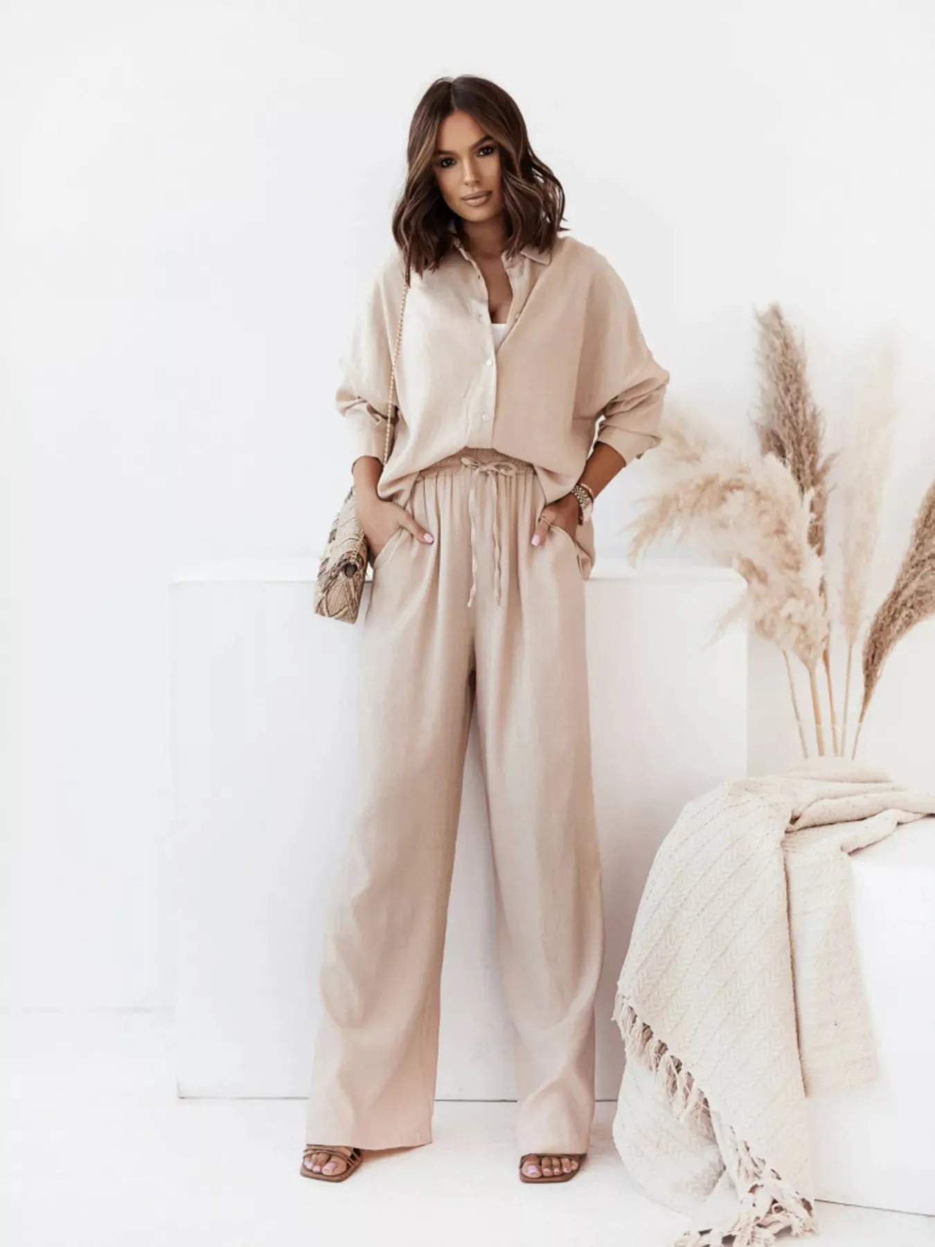 Full Size Button Up Shirt and Pants Set Plus Size sold by Charming Charlie product image thumbnail 4