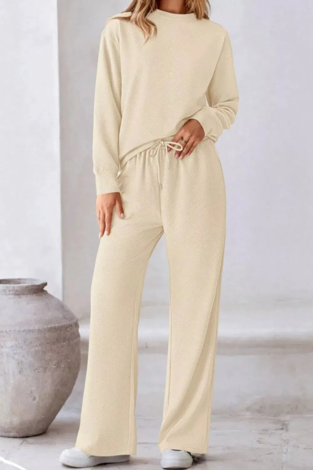Round Neck Long Sleeve Top and Pants Set sold by Charming Charlie product image thumbnail 4