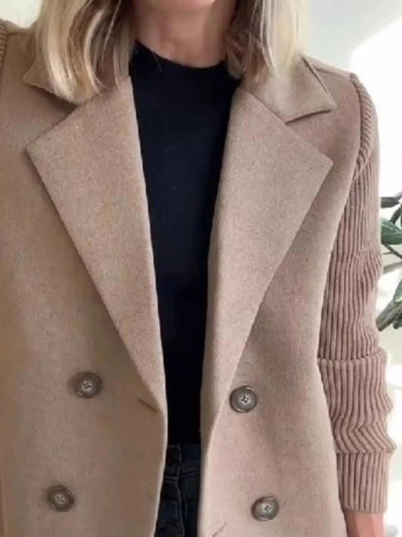 Full Size Knit Sleeve Double-Breasted Outerwear Plus Size sold by Charming Charlie product image thumbnail 2