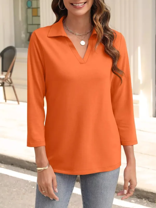 Johnny Collar Solid Color Top sold by Charming Charlie