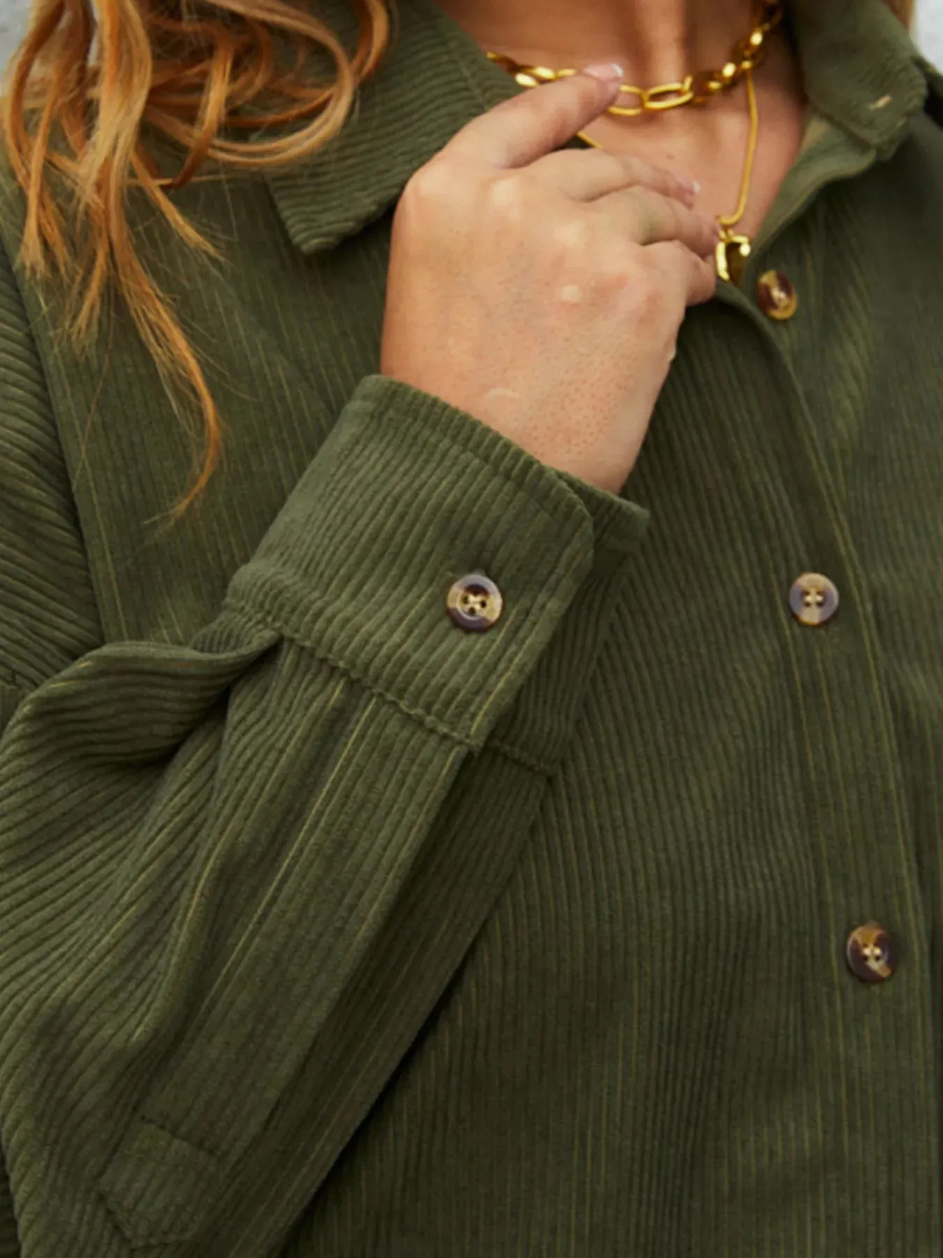 Corduroy Button-Up Shirt sold by Charming Charlie product image thumbnail 3