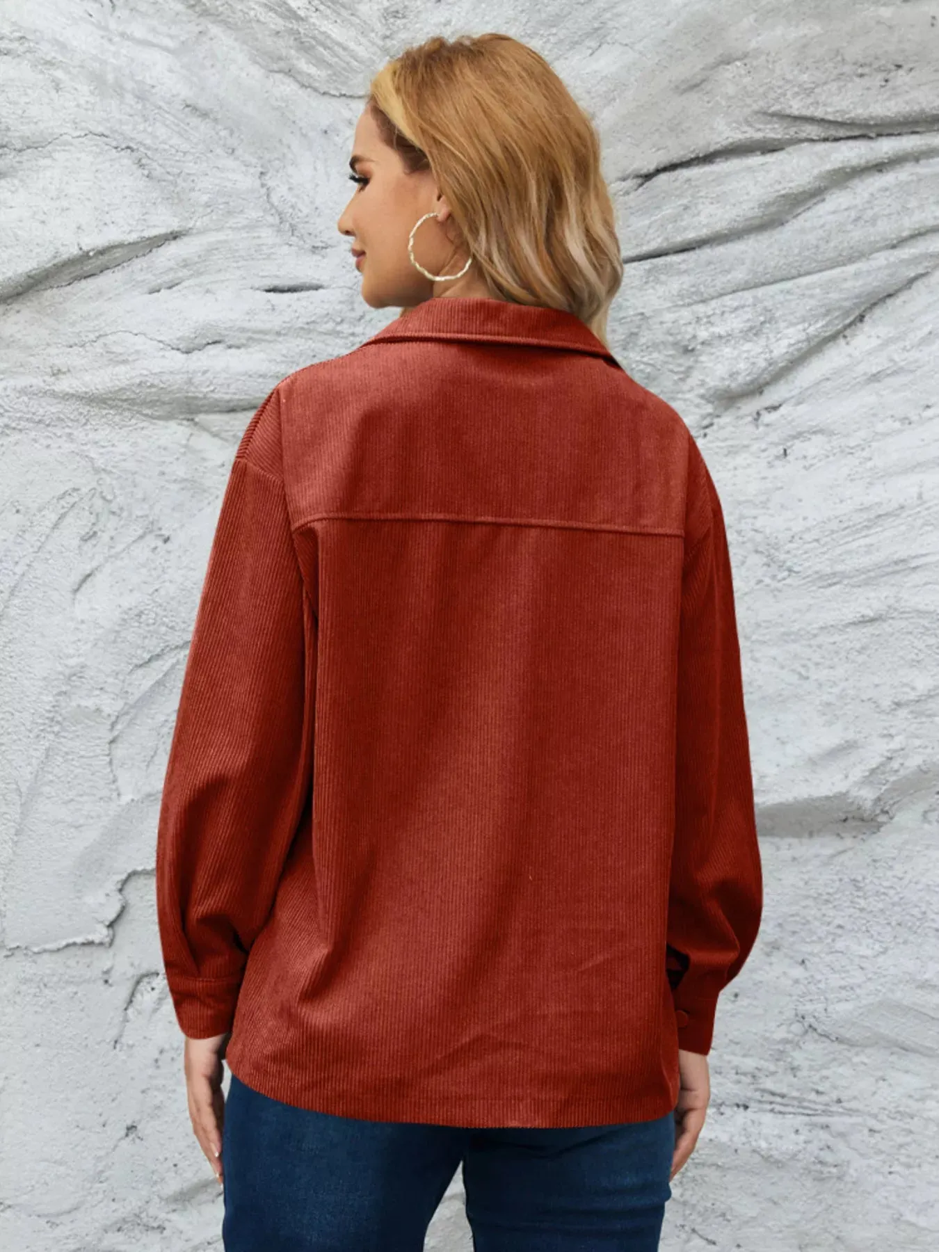 Casual Corduroy Button-Down Jacket sold by Charming Charlie product image thumbnail 2