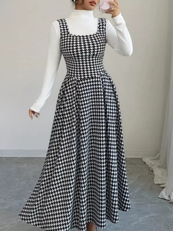 Houndstooth Sleeveless A-Line Dress sold by Charming Charlie