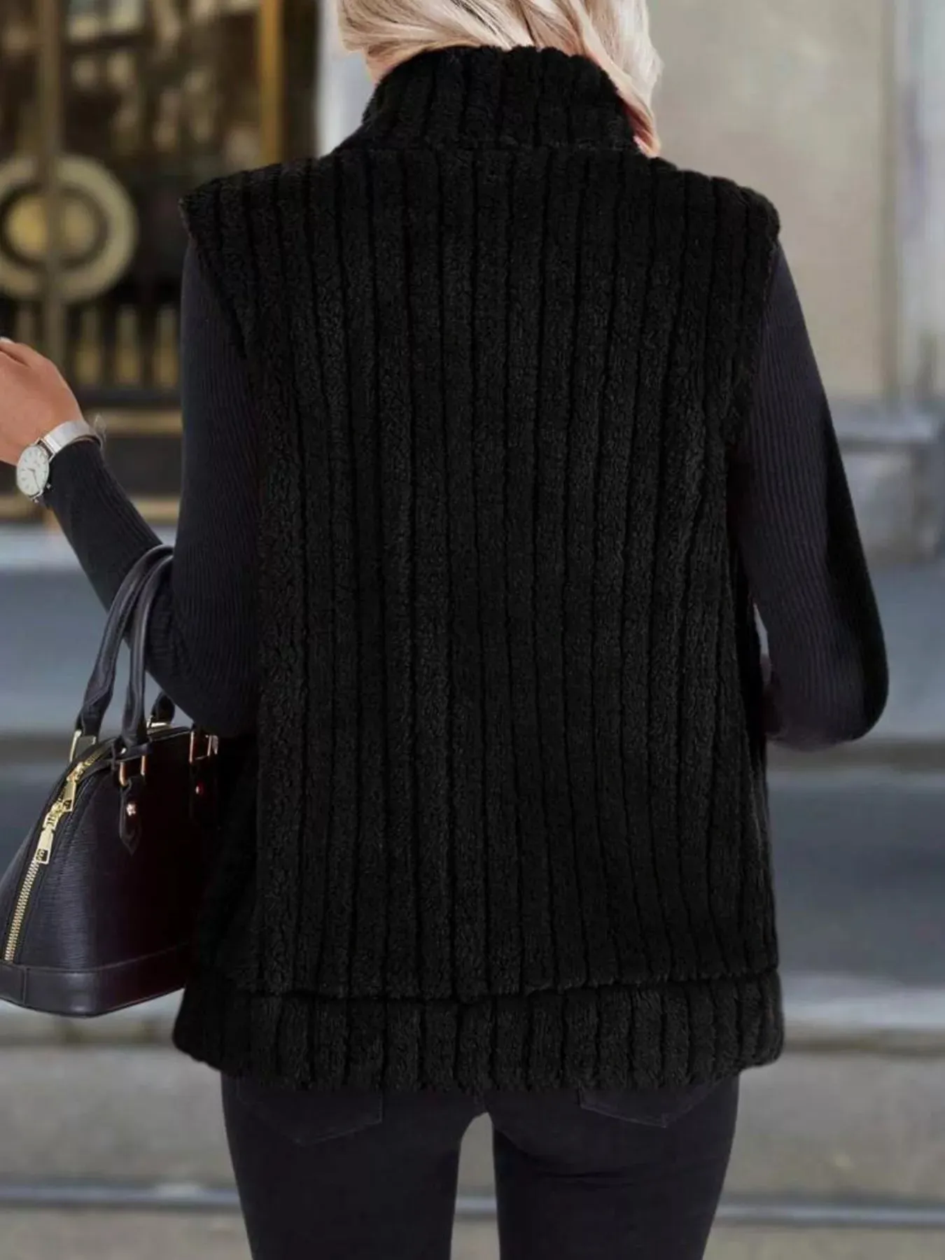 Full Size Fleece Zip-Up Vest Coat Plus Size sold by Charming Charlie product image thumbnail 2