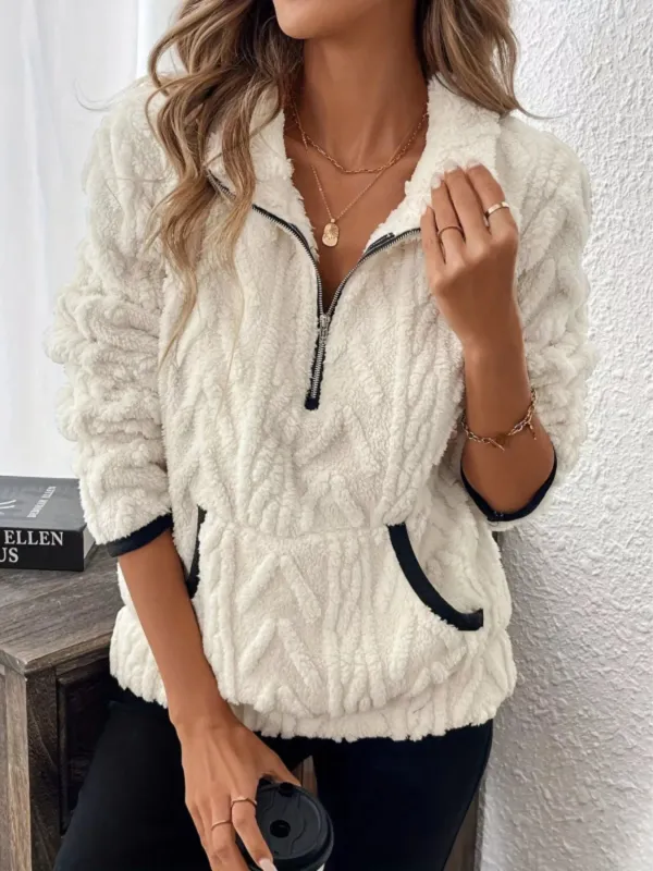 Full Size Sherpa Half Zip Sweatshirt Plus Size sold by Charming Charlie