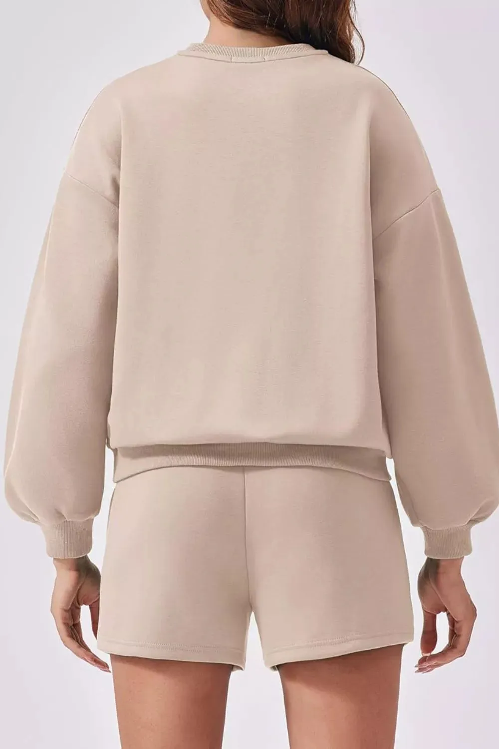 Round Neck Sweatshirt and Shorts Set sold by Charming Charlie product image thumbnail 3