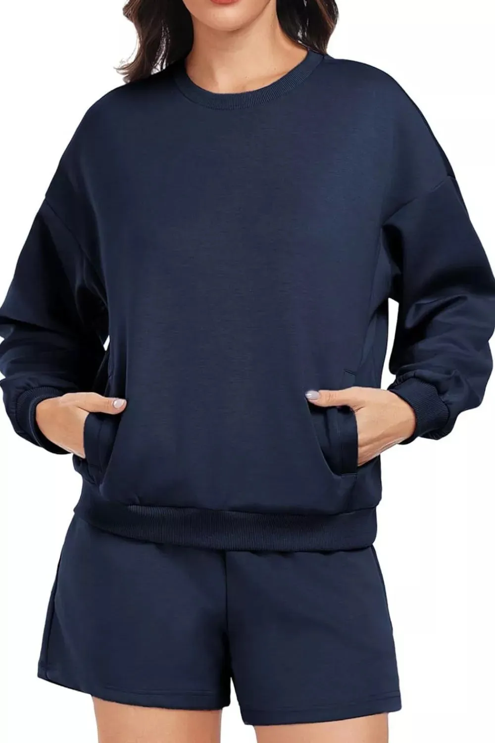 Round Neck Sweatshirt and Shorts Set sold by Charming Charlie product image thumbnail 4