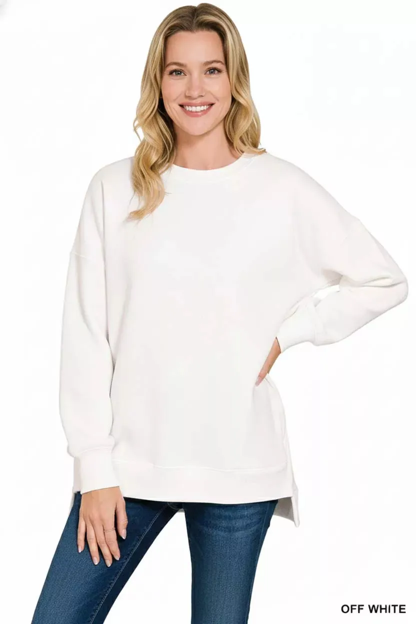 Zenana Fleece Hi-low Boyfriend Sweatshirts with Pockets sold by Charming Charlie product image thumbnail 2