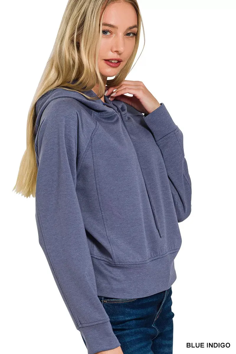 Zenana Drawstring Scuba Hoodie sold by Charming Charlie product image thumbnail 3