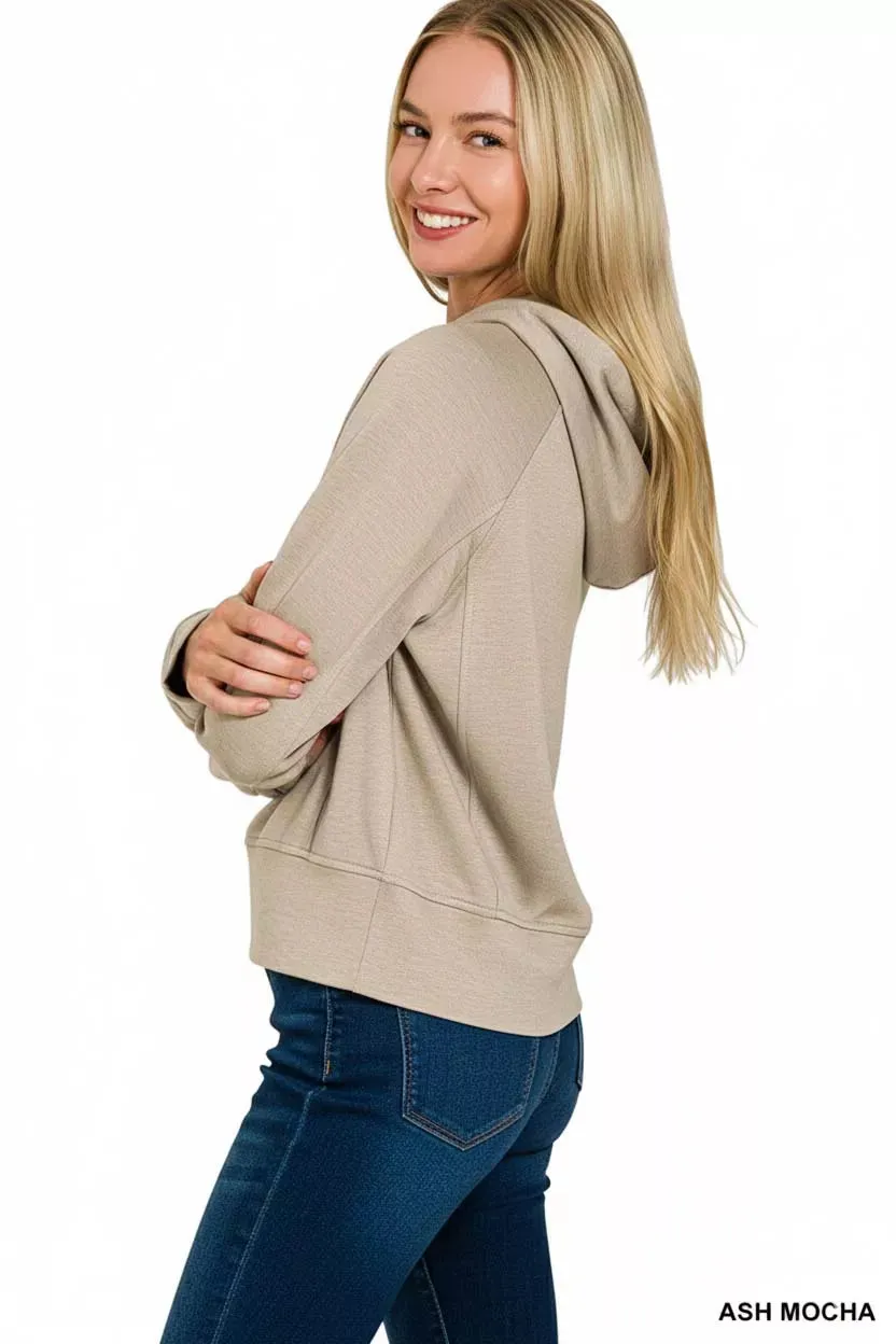 Zenana Drawstring Scuba Hoodie sold by Charming Charlie product image thumbnail 3