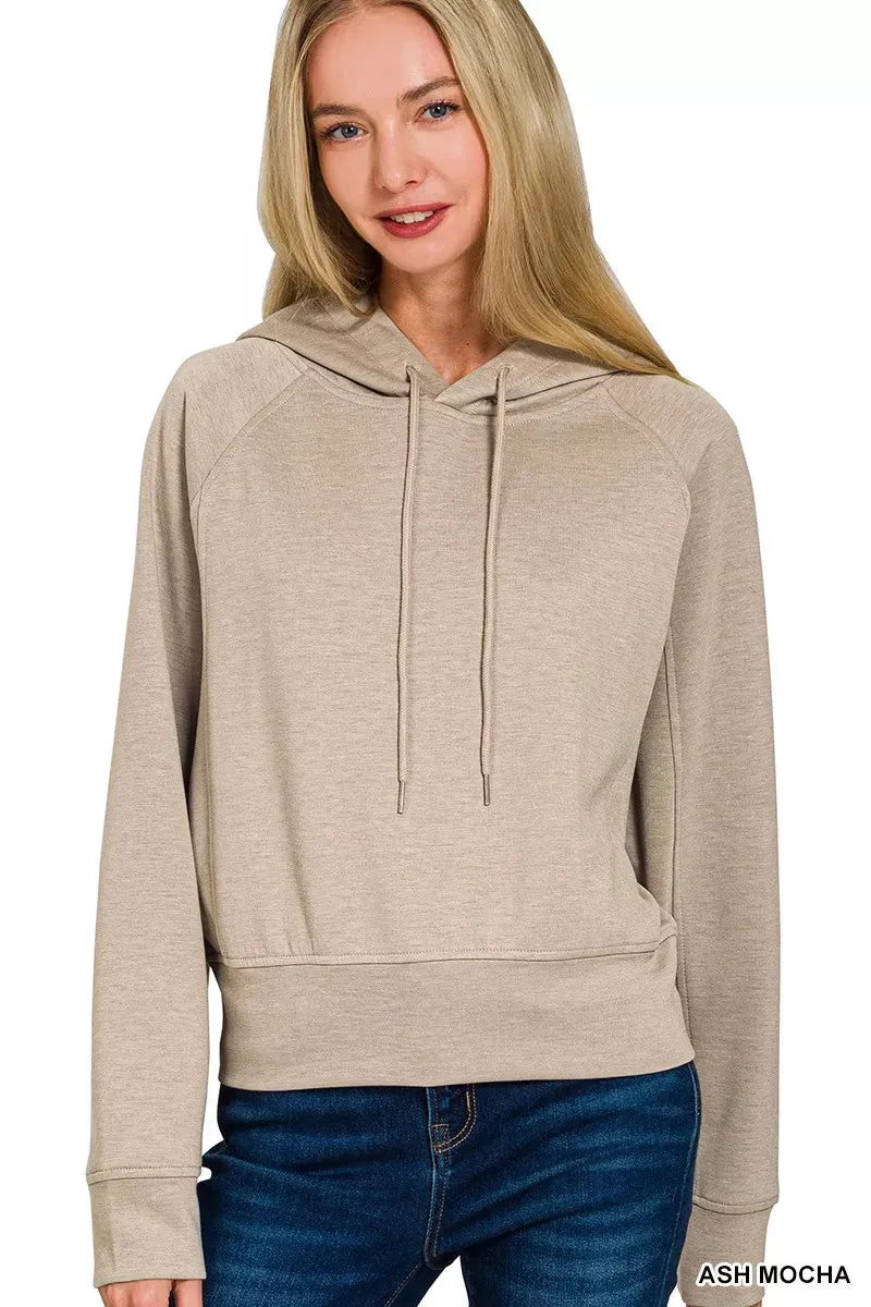 Zenana Drawstring Scuba Hoodie sold by Charming Charlie