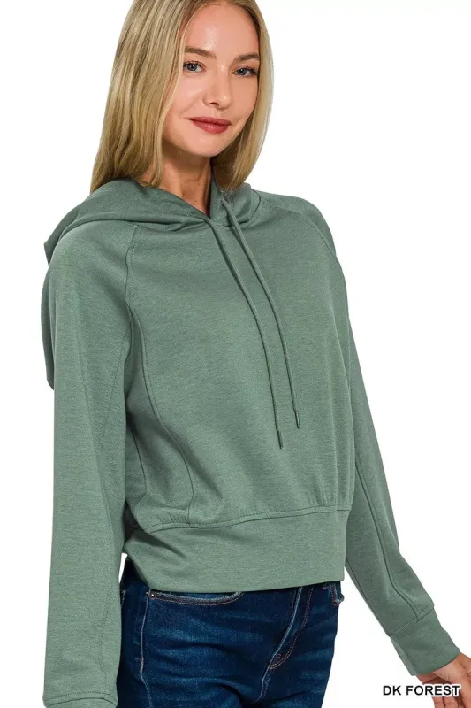 Zenana Drawstring Scuba Hoodie sold by Charming Charlie