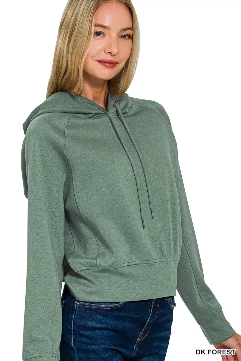 Zenana Drawstring Scuba Hoodie sold by Charming Charlie
