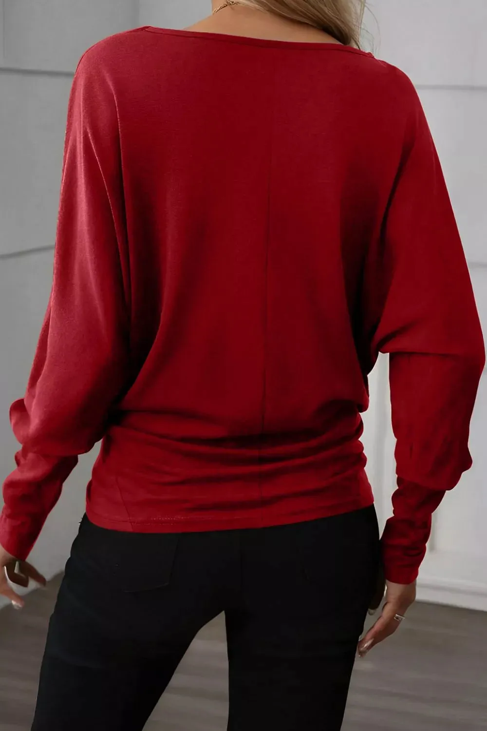 Solid Color Long Sleeve Blouse sold by Charming Charlie product image thumbnail 3