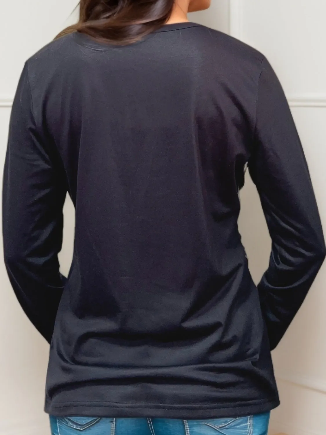 Crisscross Leopard V-Neck Long Sleeve T-Shirt sold by Charming Charlie product image thumbnail 2