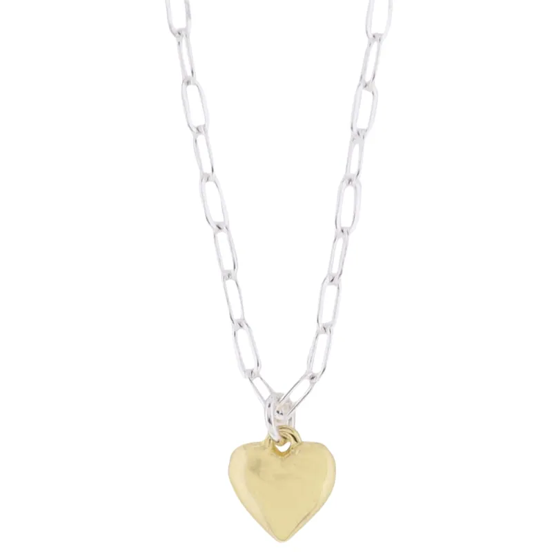 18K Gold Plated Silver Chain Necklace with Gold Heart sold by Charming Charlie