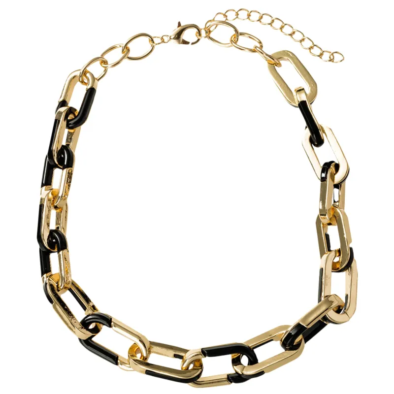 Gold, Black Chain Necklace sold by Charming Charlie