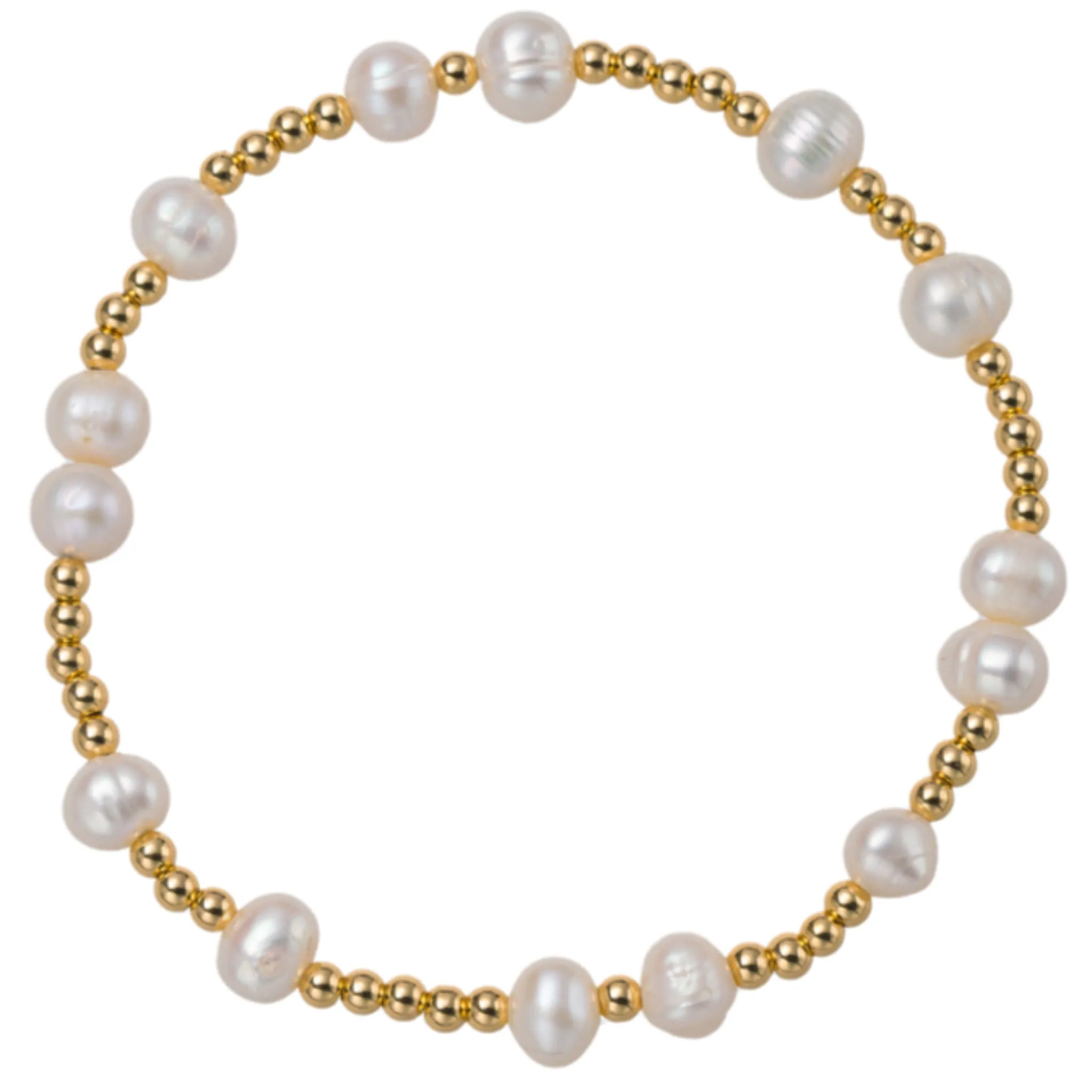 18K Gold Plated Gold, Pearl Beaded Stretch Bracelet sold by Charming Charlie