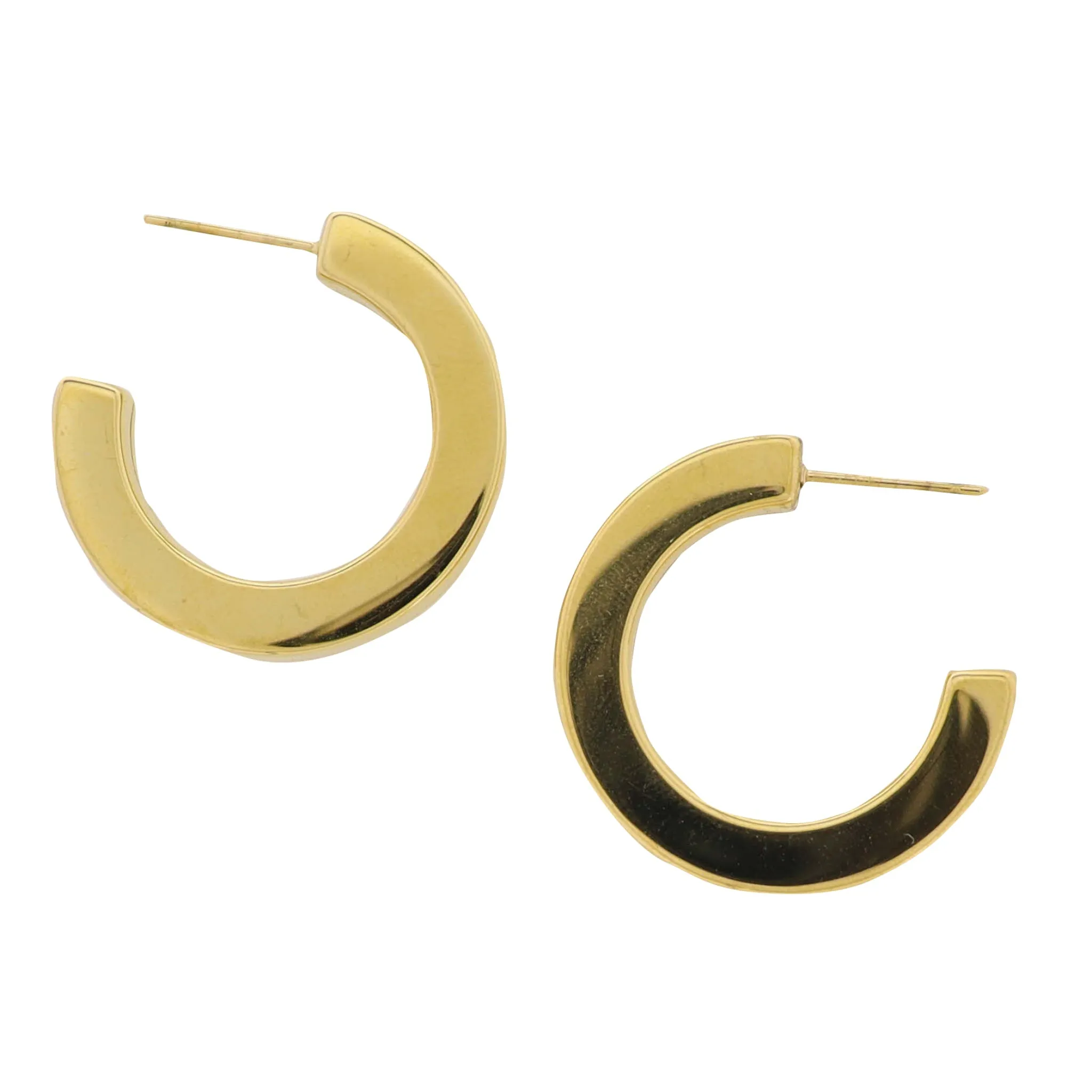 18K Gold Plated Cubed Hoop Earrings sold by Charming Charlie