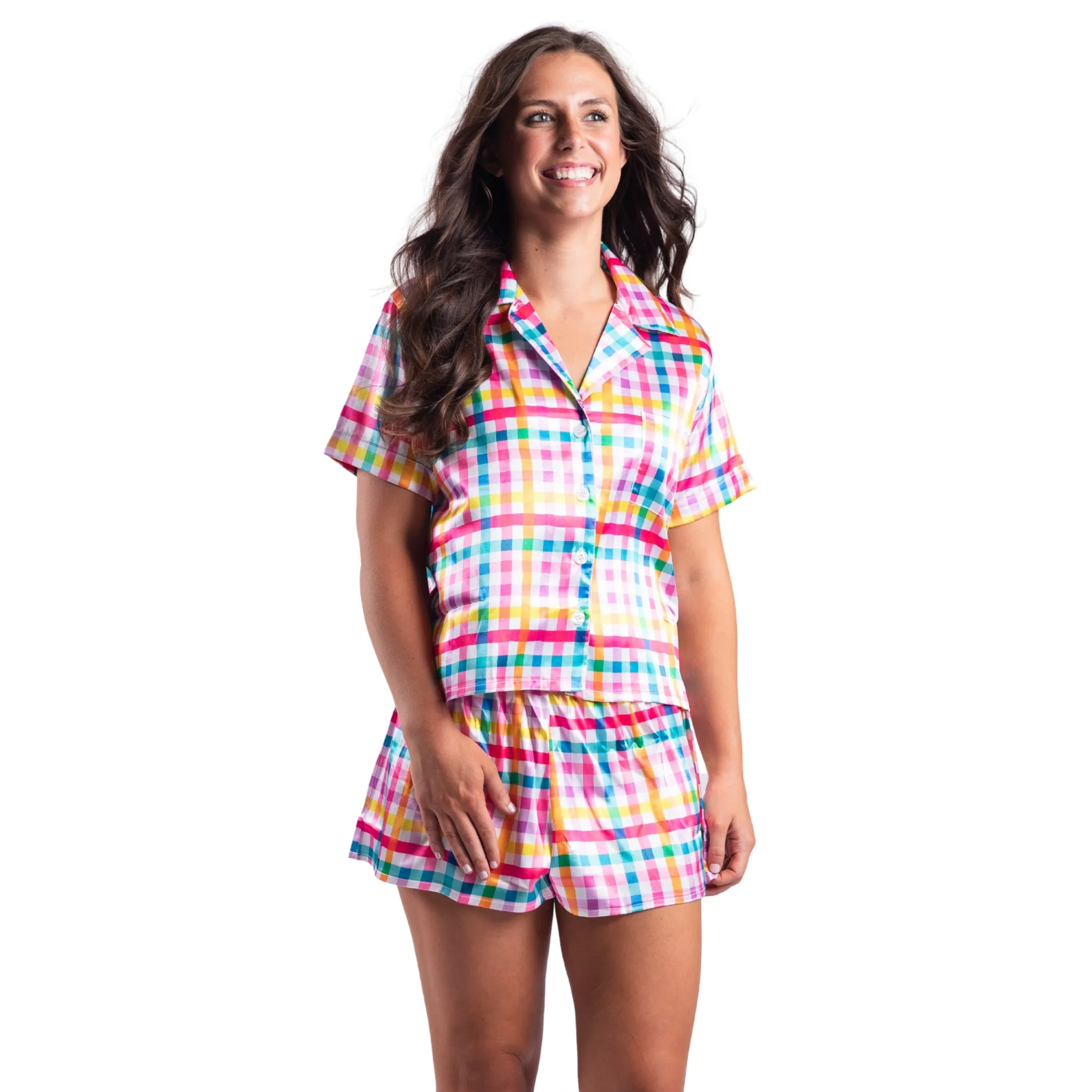 Gingham Pajama Short Set sold by Charming Charlie product image thumbnail 2