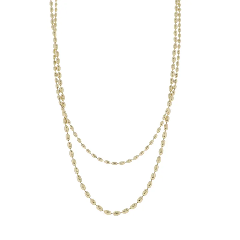 Gold 2 Layer Oval Ball Chain Necklace sold by Charming Charlie