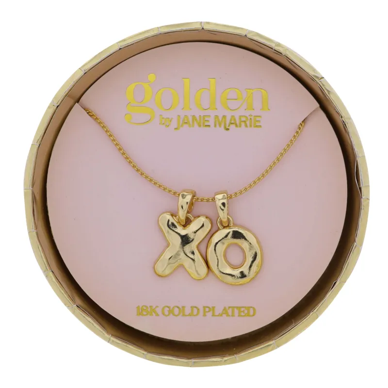 18K Gold Plated Twisted Chain Necklace with "XO" sold by Charming Charlie