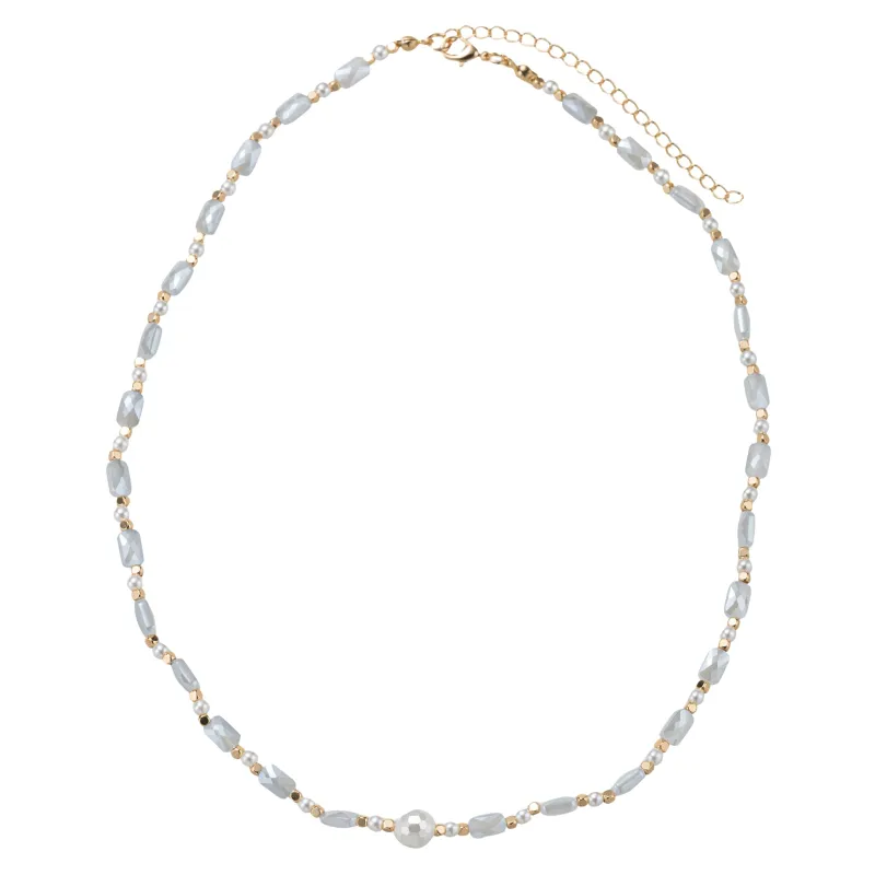 Grey, Pearl Beaded Necklace with Pearl Ball sold by Charming Charlie