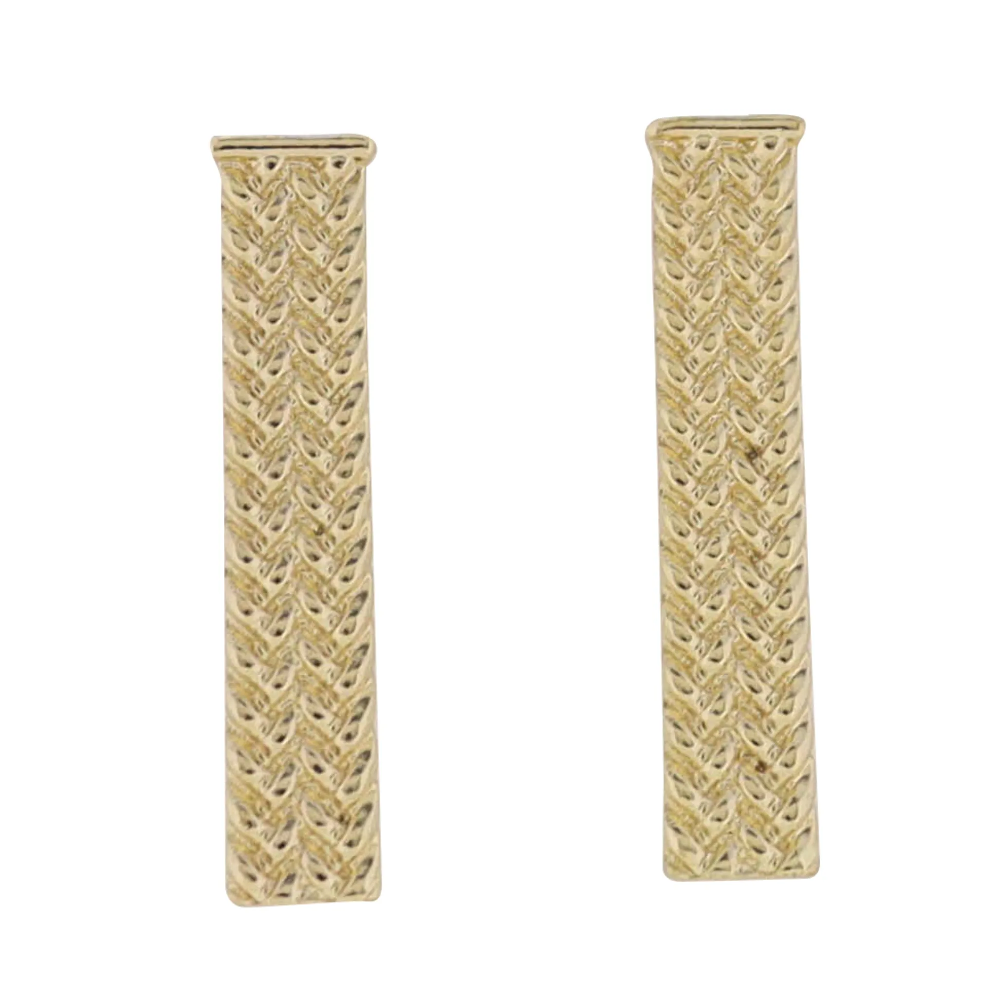 Gold Faux Weave Rectangle Earring sold by Charming Charlie