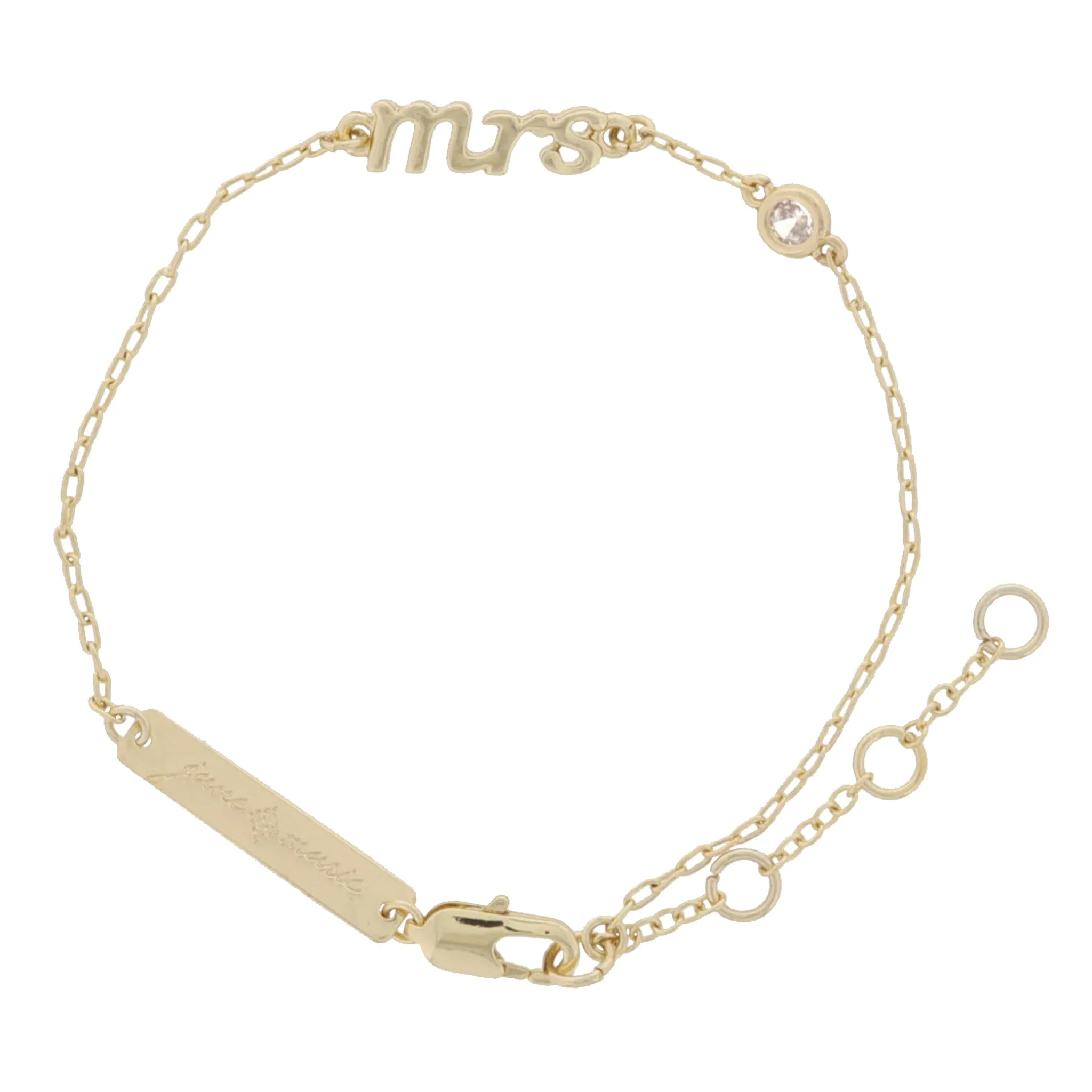 18K Gold Plated "mrs" with Clear Crystal Accent Bracelet sold by Charming Charlie