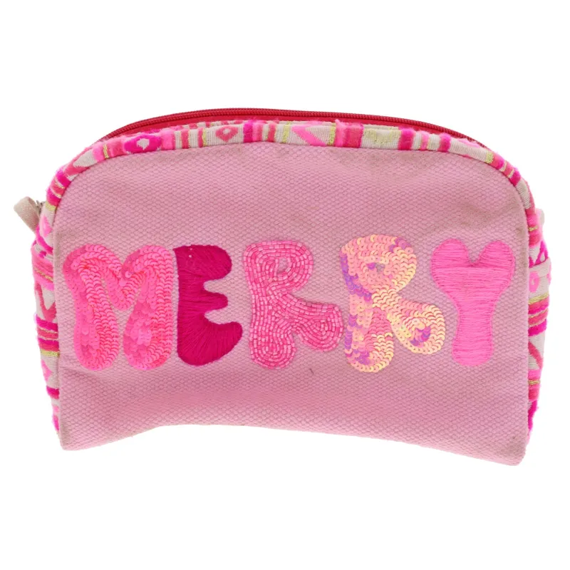 Merry & Pink Multi-Purpose Zipper Pouch sold by Charming Charlie