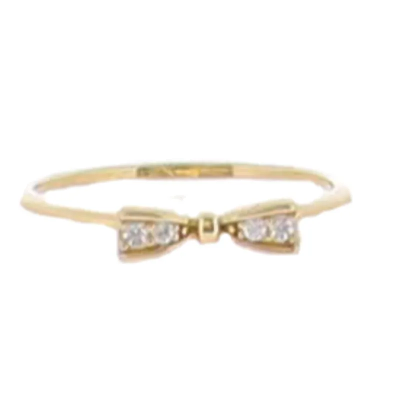 18K Gold Plated Bow with Crystal Inlay Ring sold by Charming Charlie