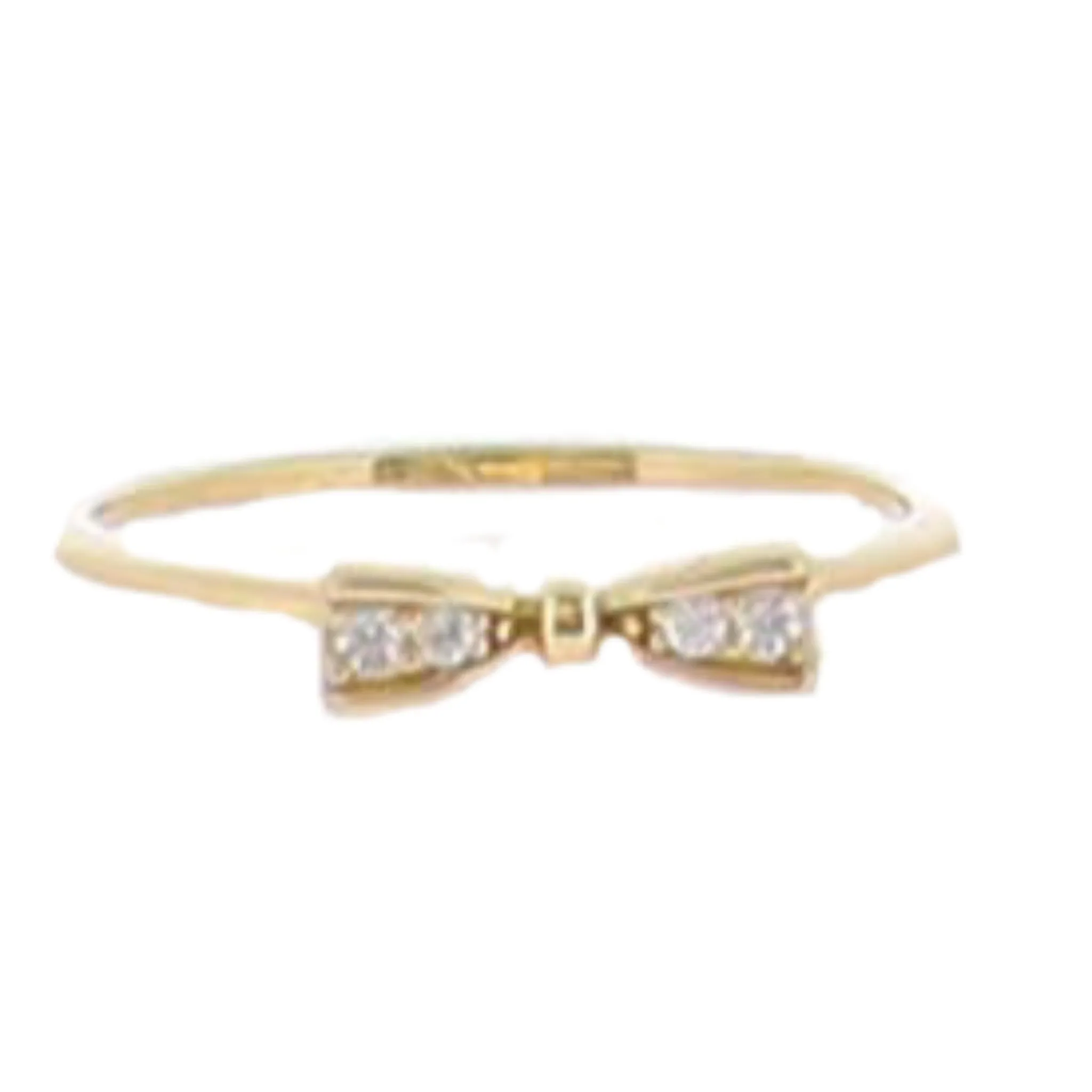 18K Gold Plated Bow with Crystal Inlay Ring sold by Charming Charlie