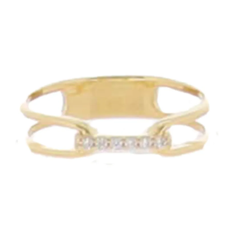 18K Gold Plated Double Band with Crystal Inlay Bar Ring sold by Charming Charlie