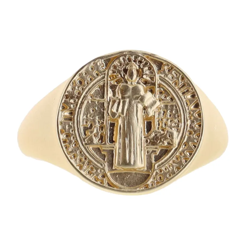 Gold St. Francis Signet Ring sold by Charming Charlie