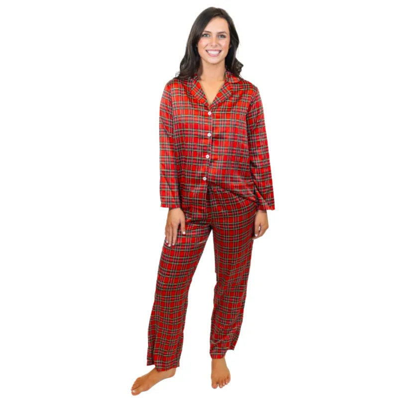 In for Winter Satin Pajama Long Sleeve Set sold by Charming Charlie