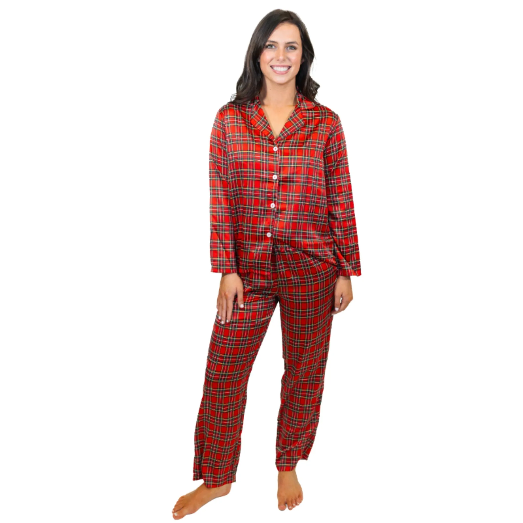 In for Winter Satin Pajama Long Sleeve Set sold by Charming Charlie