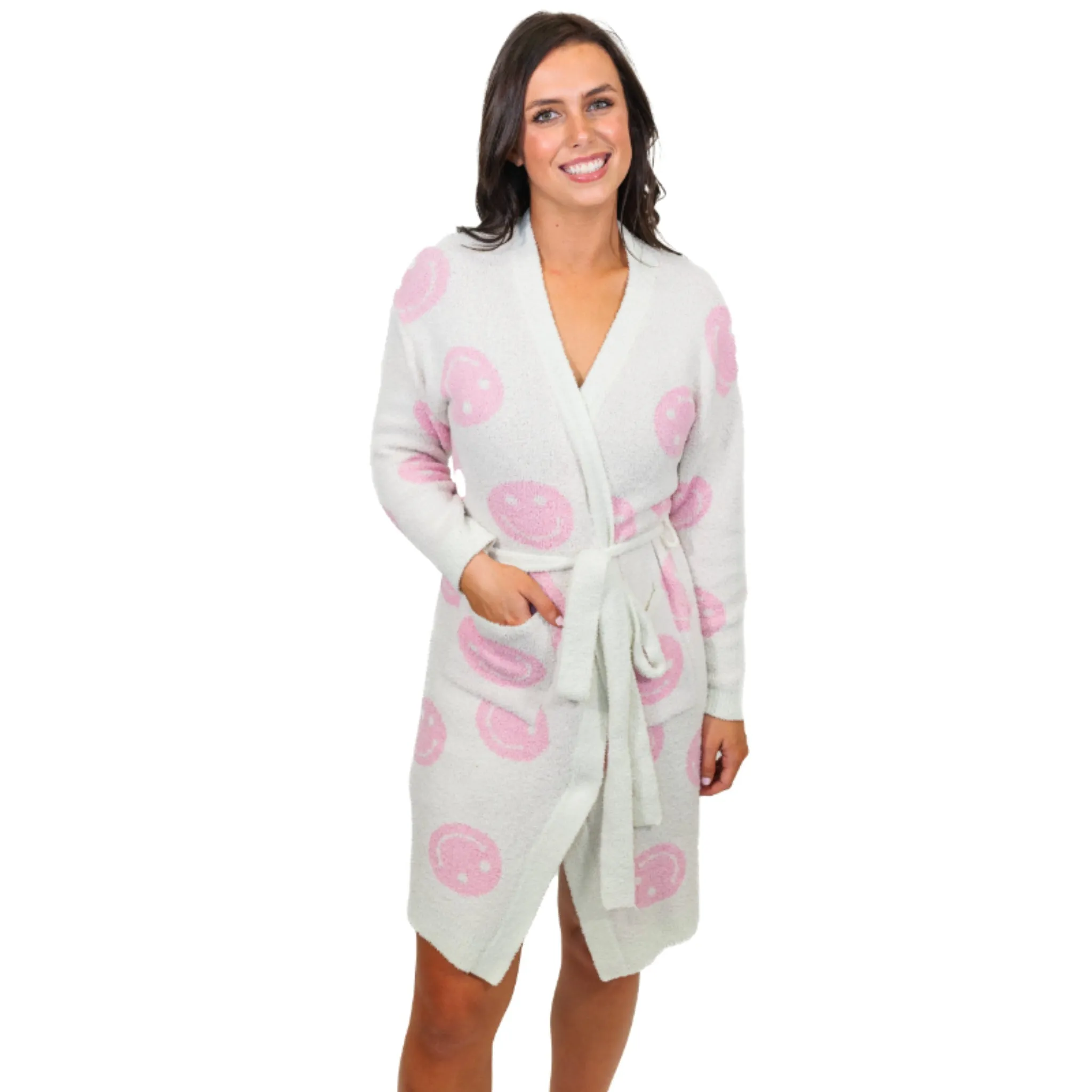 All Smiles Satin Robe sold by Charming Charlie