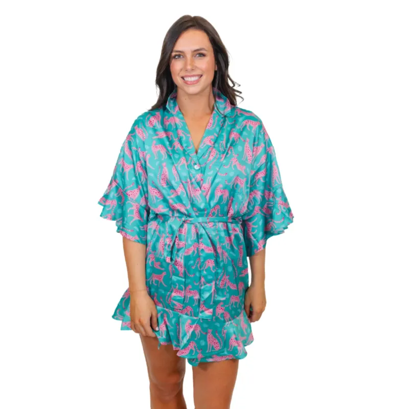See ya, Cheetah Satin Robe sold by Charming Charlie
