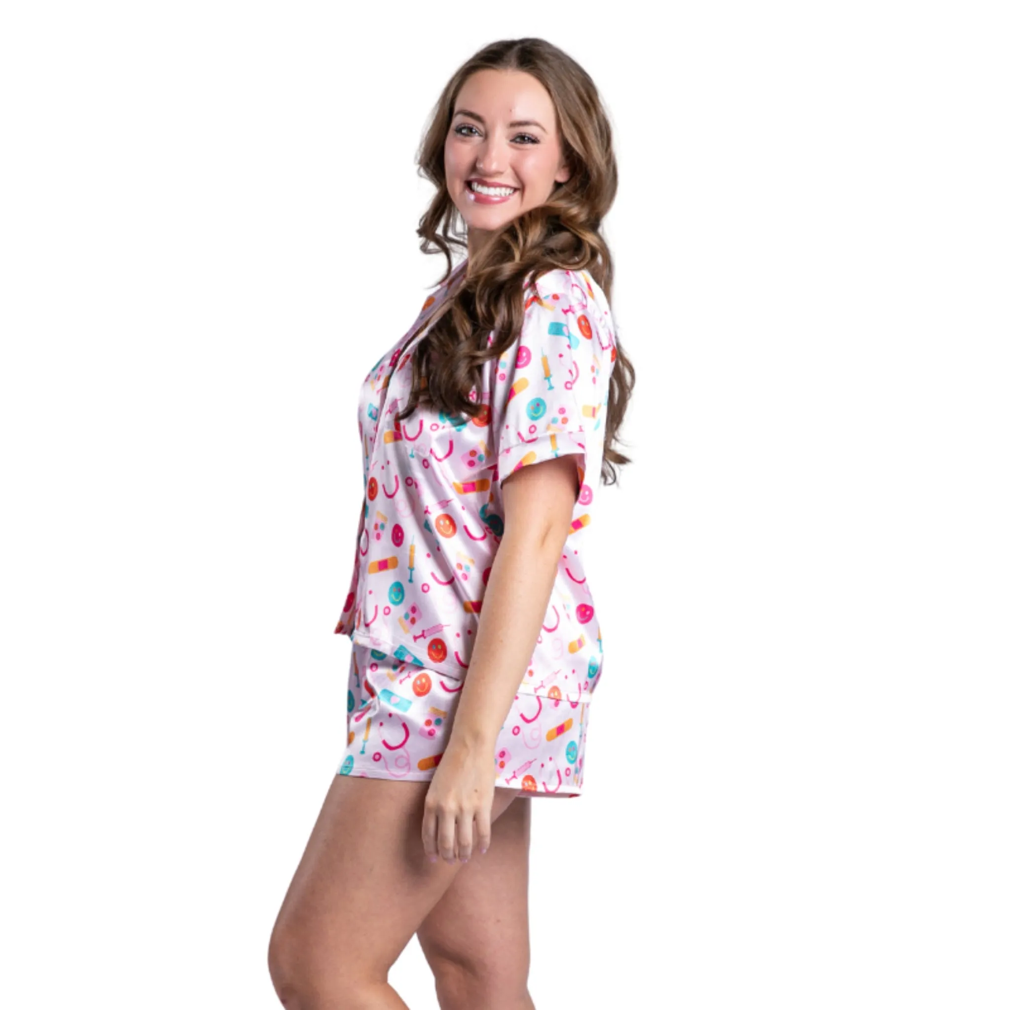 Not All Heroes Wear Capes Satin Pajama Short Set sold by Charming Charlie product image thumbnail 4