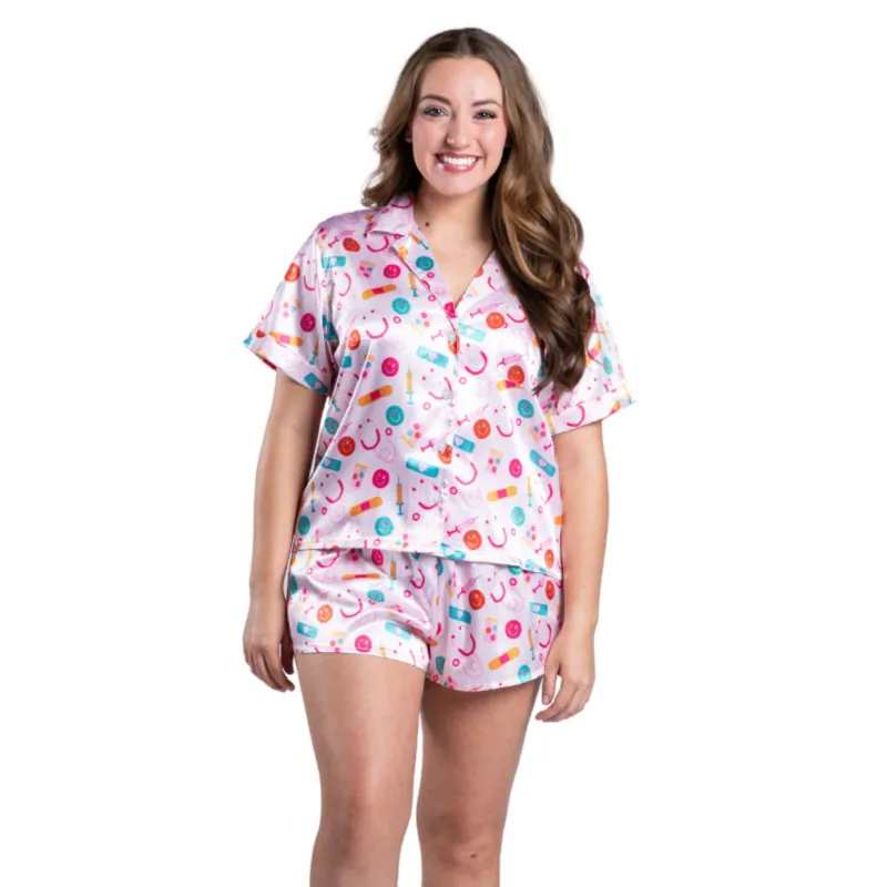 Not All Heroes Wear Capes Satin Pajama Short Set sold by Charming Charlie