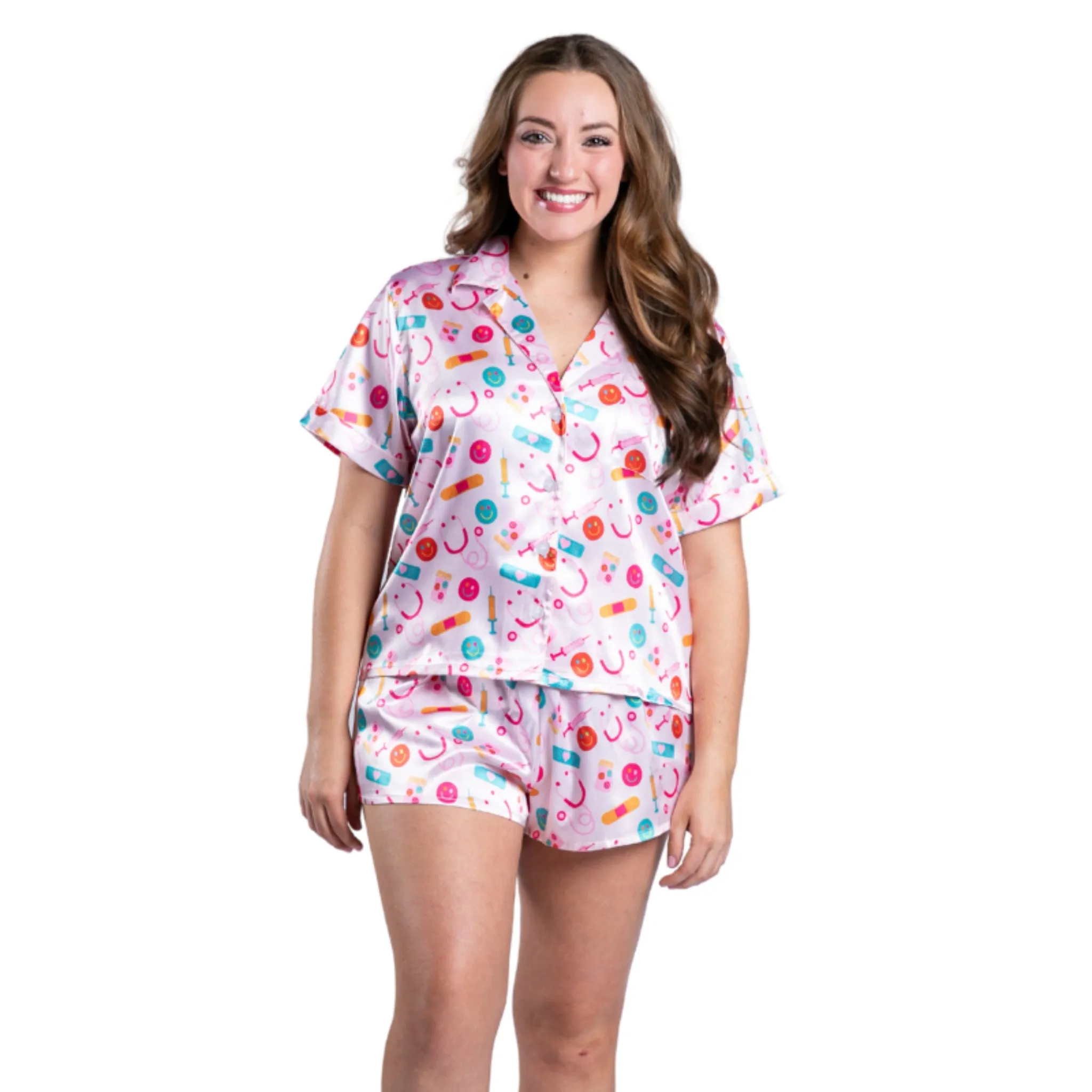 Not All Heroes Wear Capes Satin Pajama Short Set sold by Charming Charlie