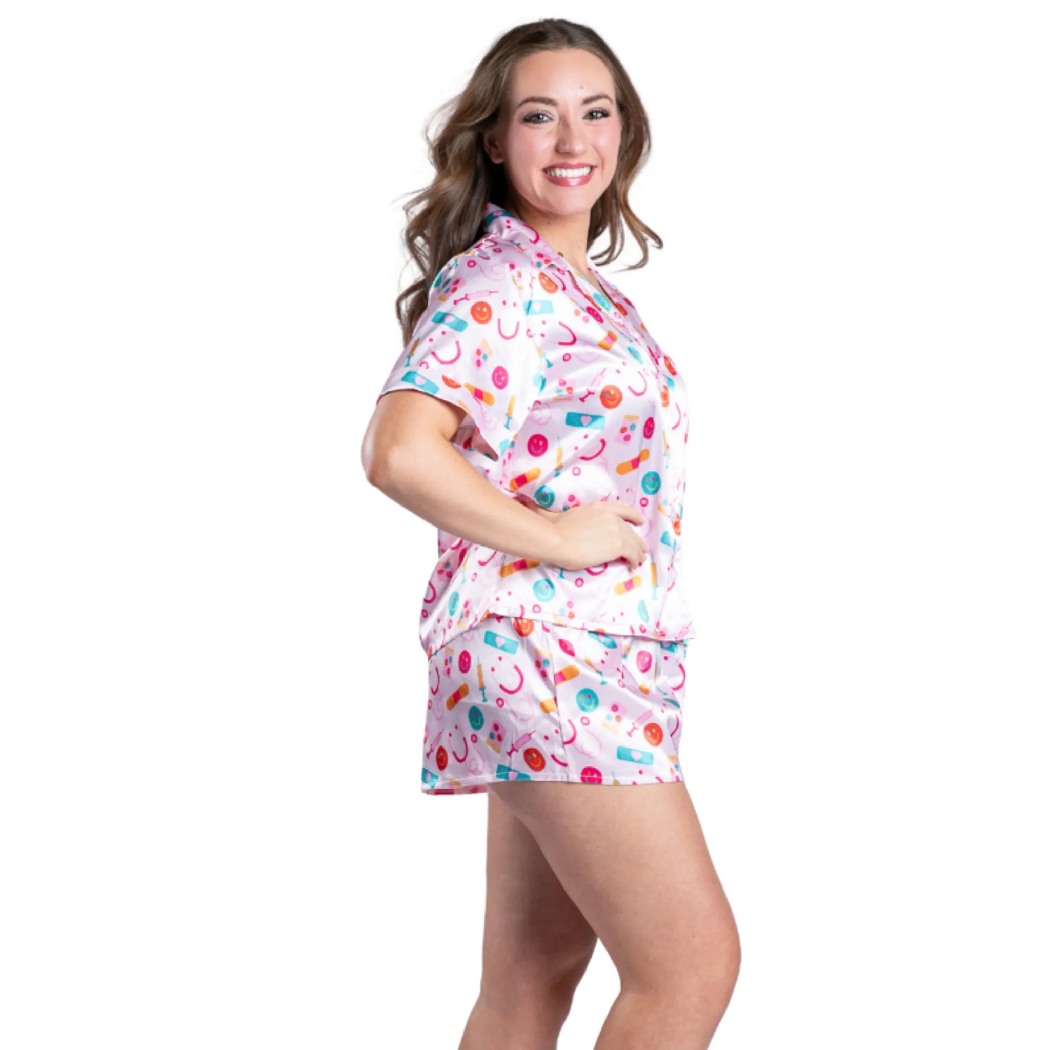 Not All Heroes Wear Capes Satin Pajama Short Set sold by Charming Charlie product image thumbnail 2