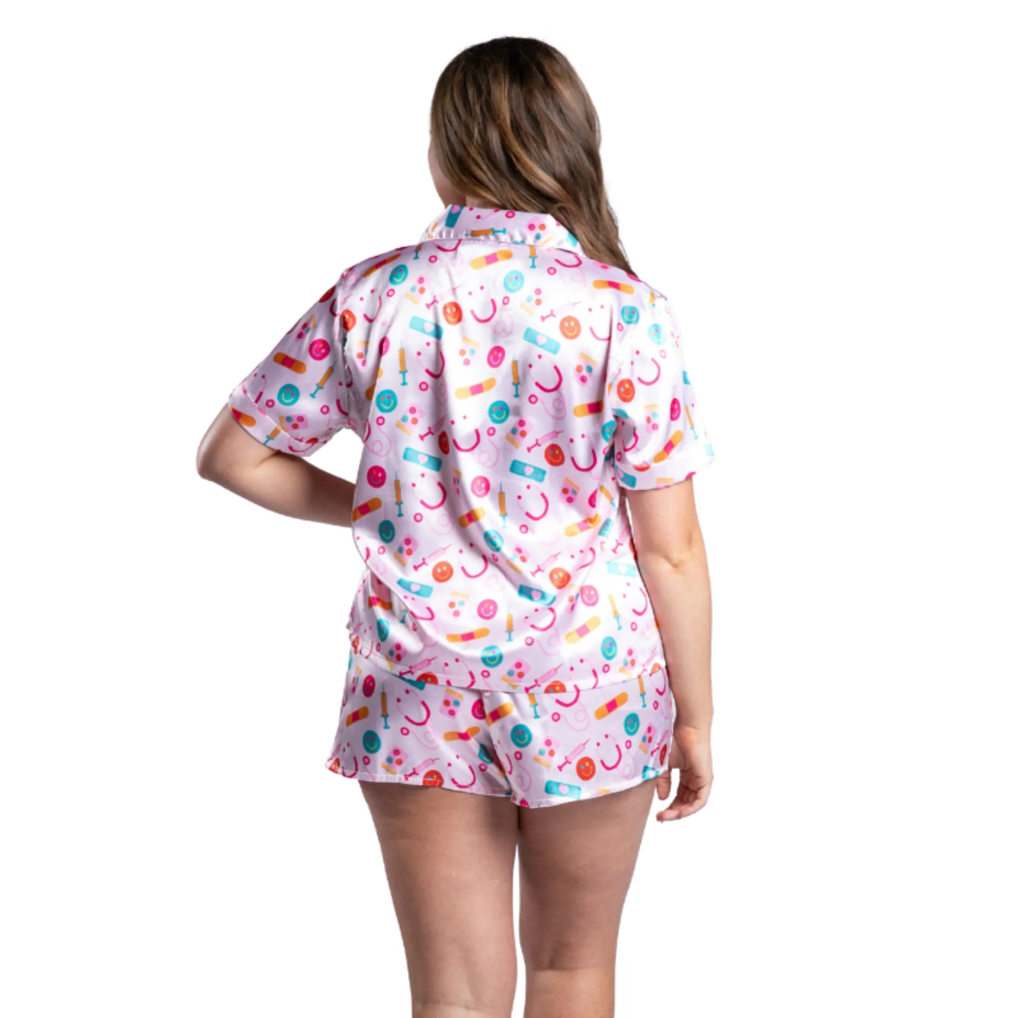Not All Heroes Wear Capes Satin Pajama Short Set sold by Charming Charlie product image thumbnail 3