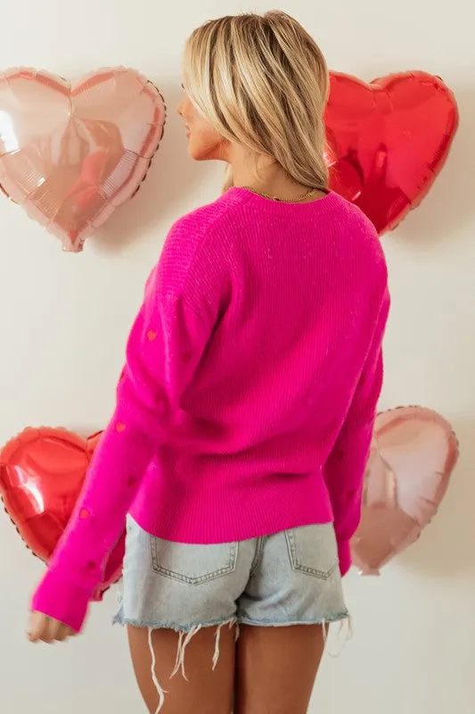 Valentine Heart Drop Shoulder Crewneck Sweater sold by Charming Charlie product image thumbnail 2