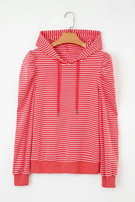 Stripe Puff Long Sleeve Hoodie sold by Charming Charlie